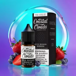 Mango Jahody Kiwi Ledový Coastal Clouds Solný E-liquid 30ml