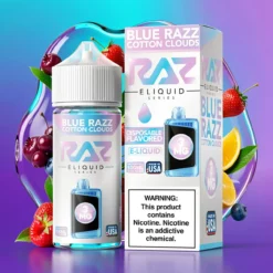 Modrá malina cukrová vata Pod Juice x RAZ 100ml bez tabáku