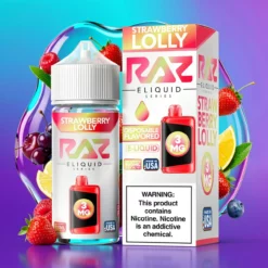 Jahodová lízátka Pod Juice x RAZ E-Liquid 100ml 70/30 VG/PG